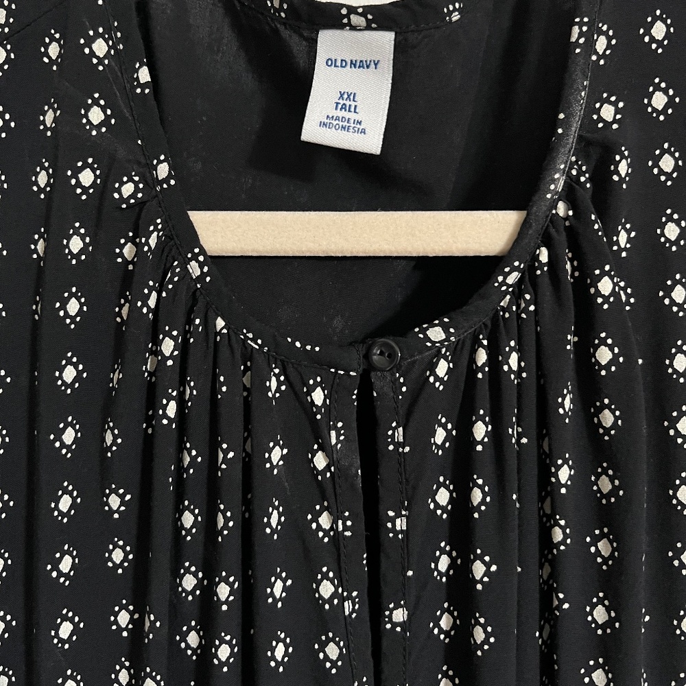 Old Navy XXL Tall Black White Dress Fall Winter
